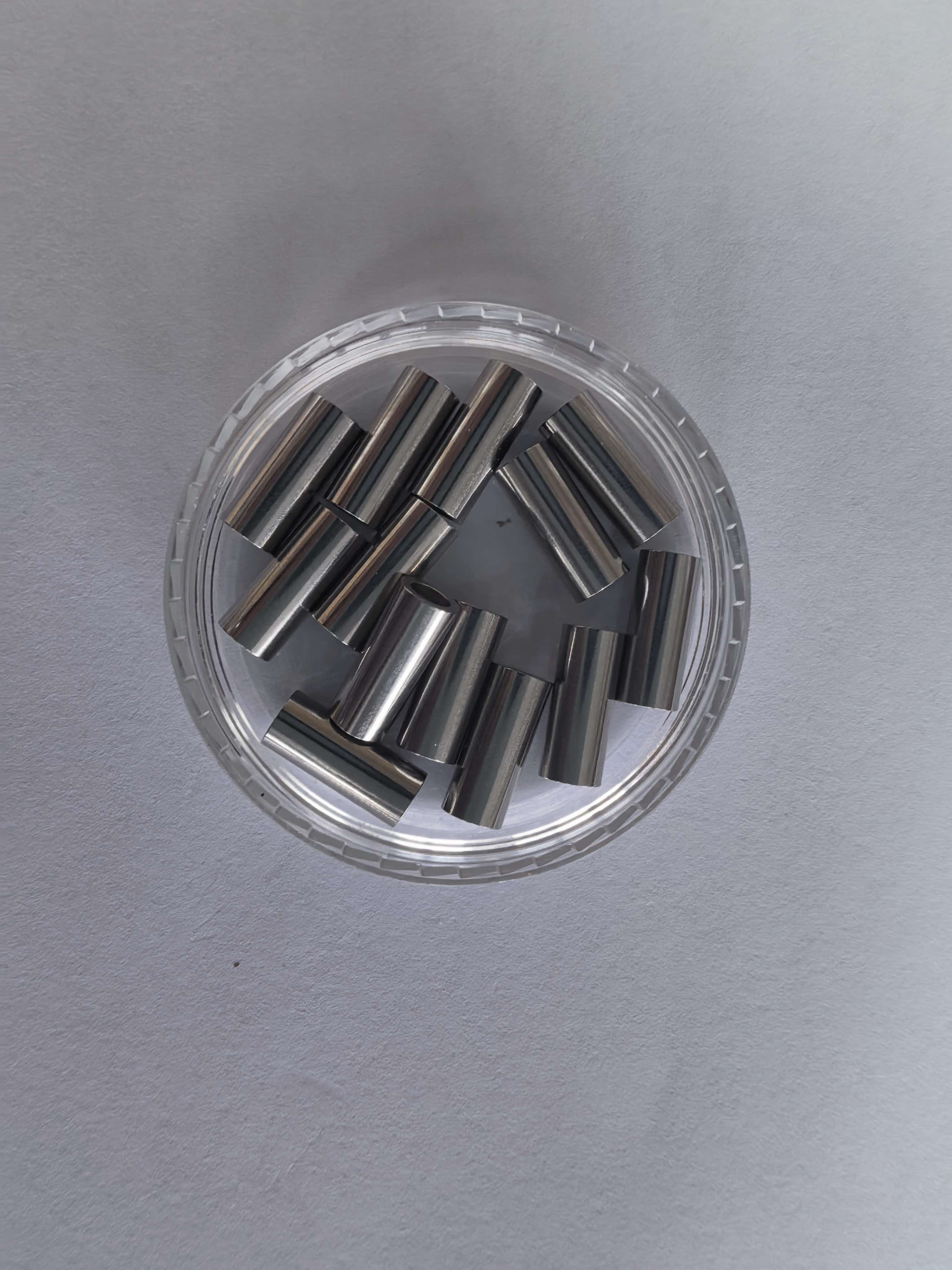 Precision steel dowel pins ready for sorting