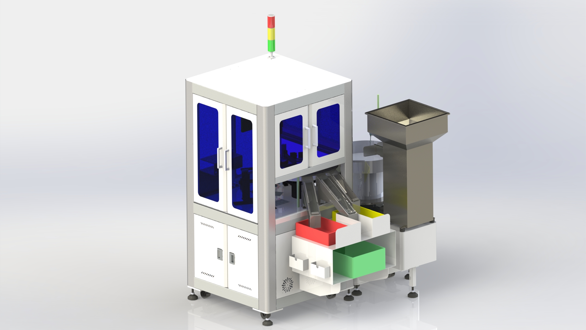 Rotary disc visual sorting machine main view