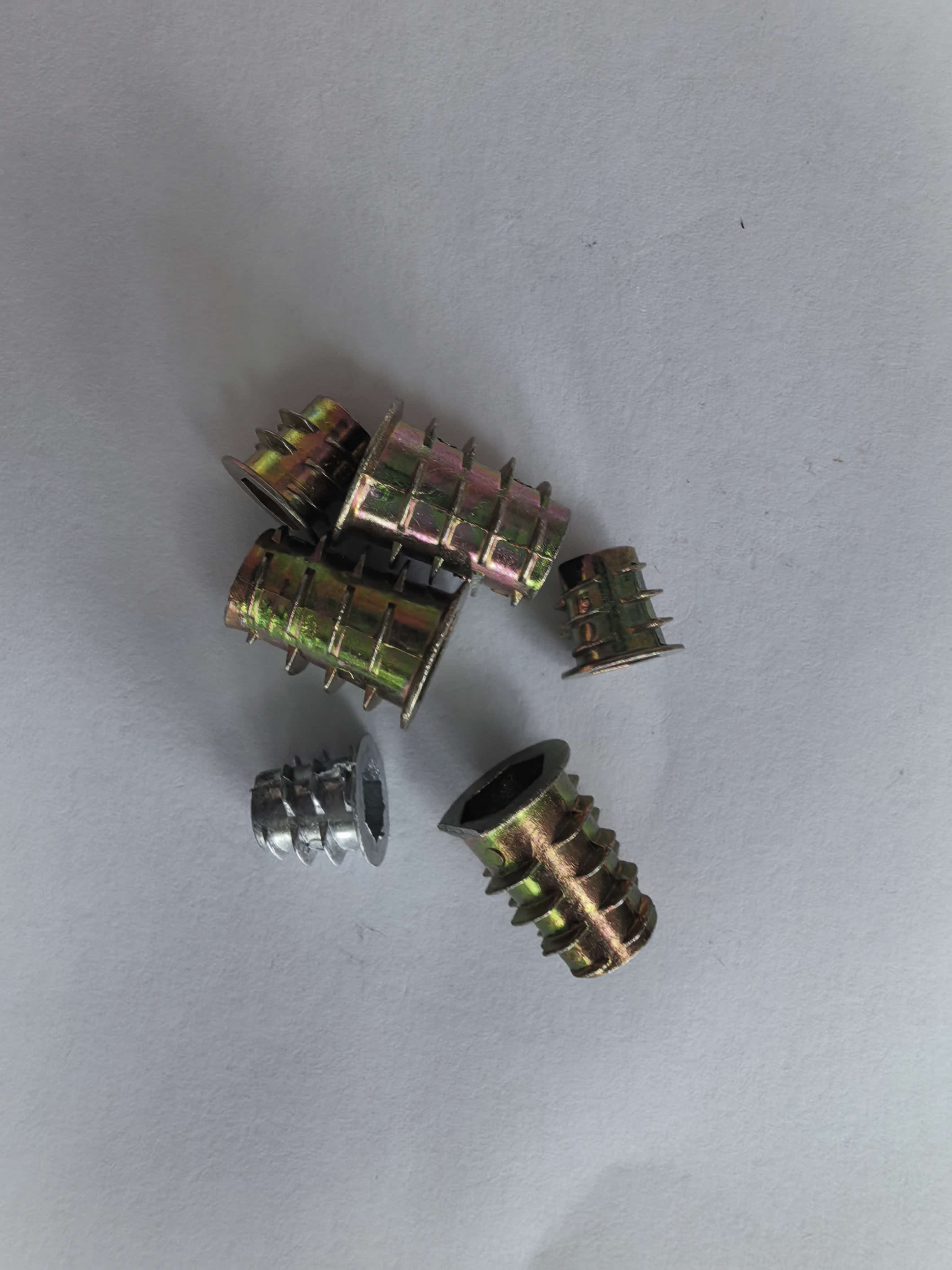 Zinc plated wood insert nuts